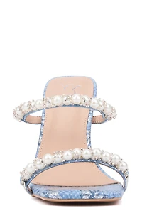 Calissa Imitation Pearl & Rhinestone Embellished Sandal