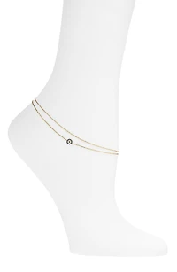Cubic Zirconia Flower Chain Anklet