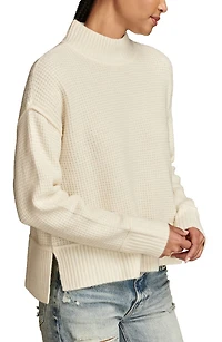 Waffle Stitch Mock Neck Sweater