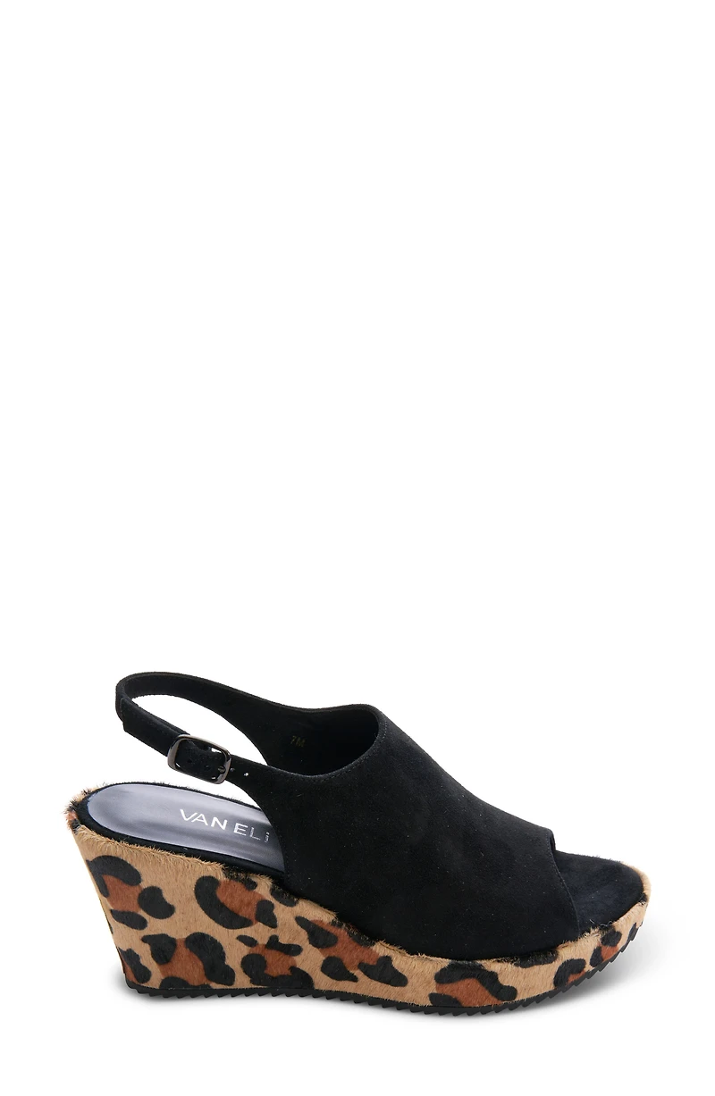 Liza Genuine Calf Hair Wedge Sandal