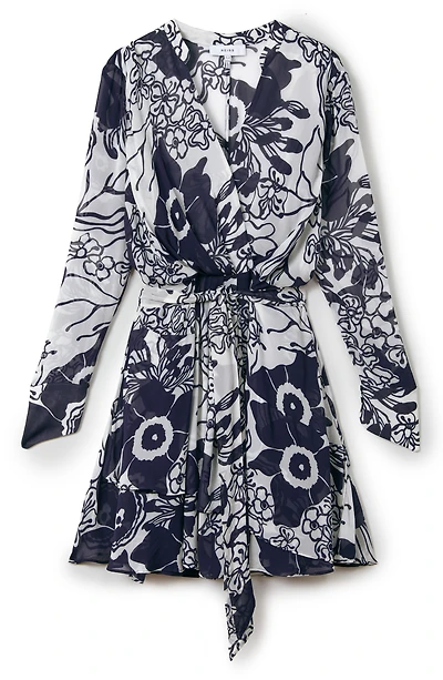 Sienna Long Sleeve Floral Faux Wrap Minidress