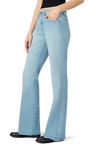 Frayed Mid Rise Bootcut Jeans