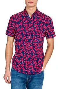 Lobster Short Sleeve Woven Button Down Shirt