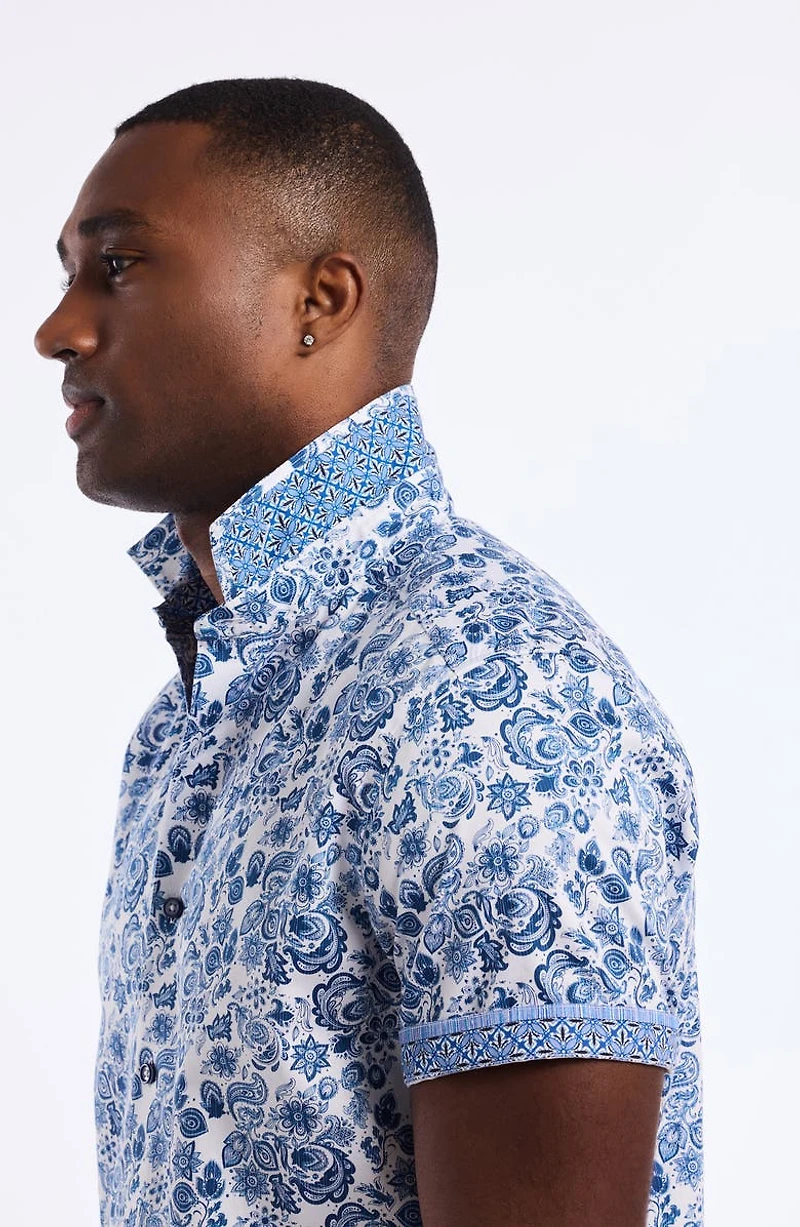 Lamton Short Sleeve Cotton Button-Up Shirt