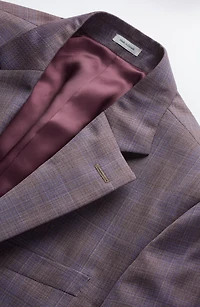 Tailored Fit Plaid Wool Sport Coat