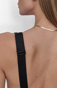 Plunge Neck Side Ruched One-Piece Swimsuit