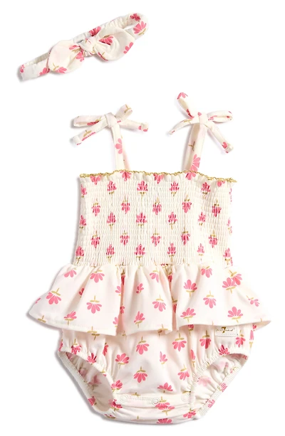 Smocked Bubble Bodysuit & Headband Set