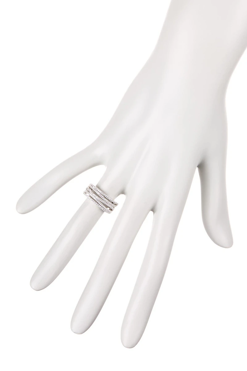 Sterling Silver Cubic Zirconia Gladiator Ring
