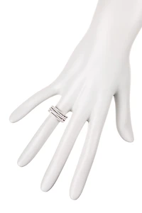Sterling Silver Cubic Zirconia Gladiator Ring