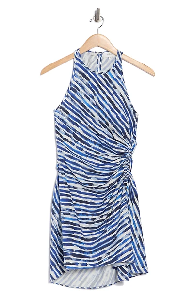 Rue Stripe Ruched Silk Blend Dress