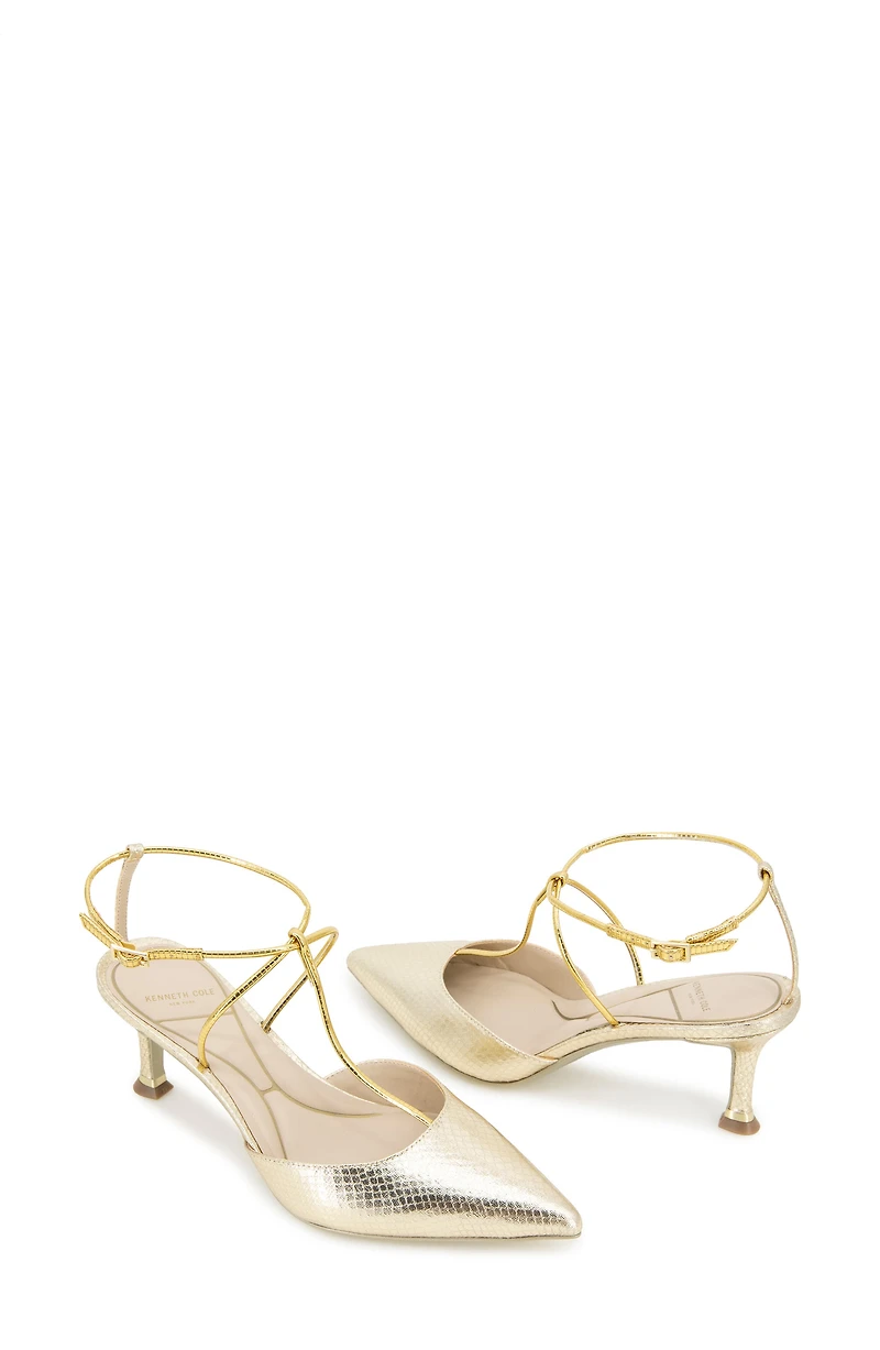 Umi Snakeskin Embossed Pointed Toe Pump