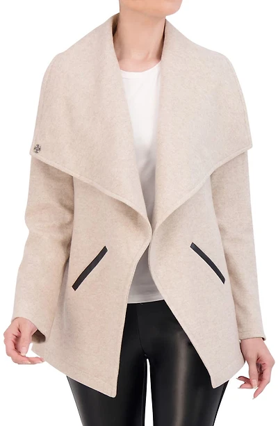 Drape Collar Open Front Jacket
