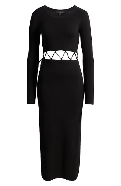 Laced Long Sleeve Sweater Dress