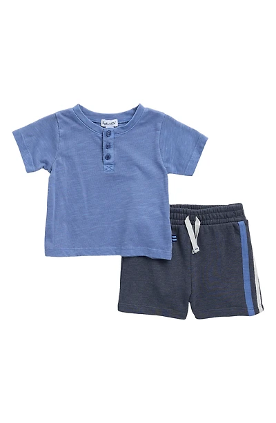 Henley T-Shirt & Knit Shorts