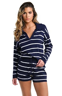Yacht Stripe Cover-Up Top