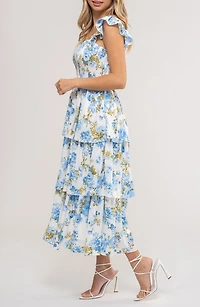 Floral Tiered Midi Dress