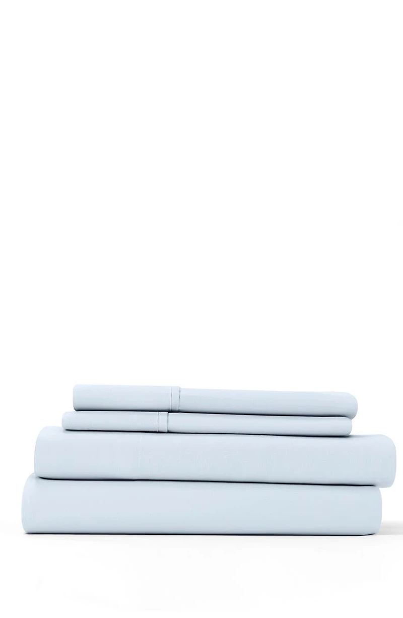 Home Collection Premium Ultra Soft 4-Piece Solid Bed Sheet Set - Light Blue