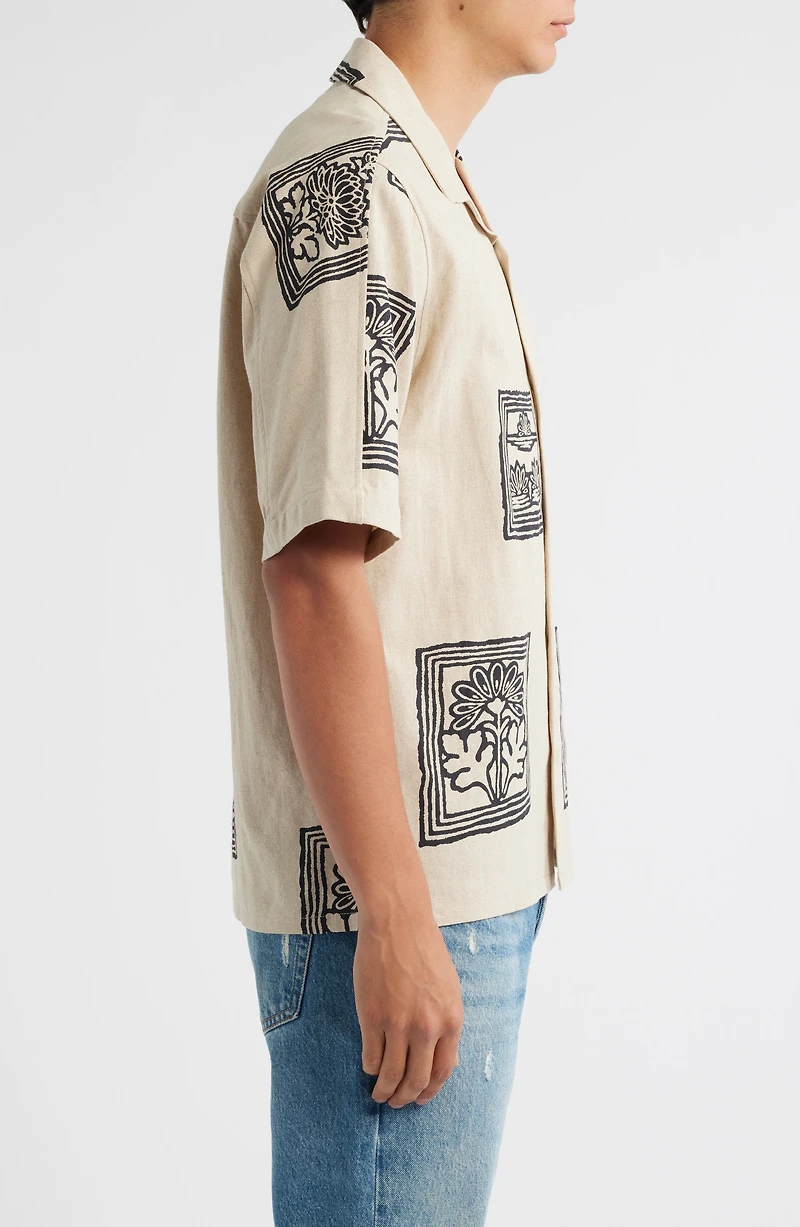 Ole 5396 Print Linen & Organic Cotton Camp Shirt
