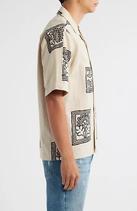 Ole 5396 Print Linen & Organic Cotton Camp Shirt