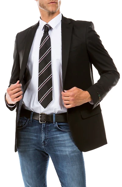 Solid Two Button Notch Lapel Suit Separate Jacket