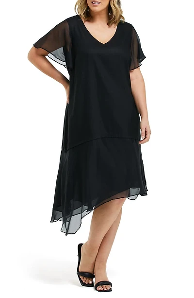 Shadow Linen Blend Midi Dress