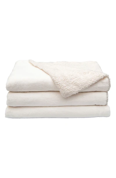 Reversible Faux Shearling Throw Blanket