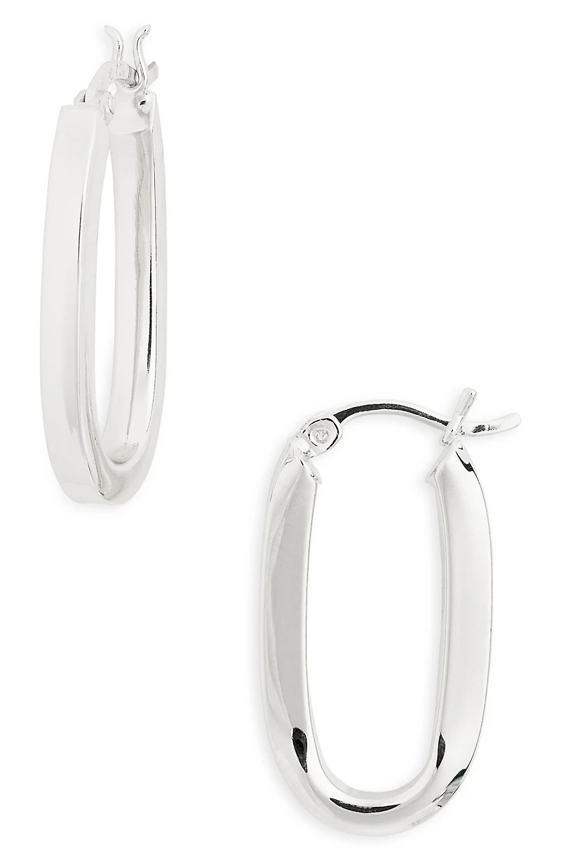 Tube Oval Hoop Earrings