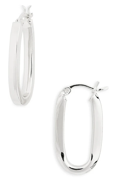 Tube Oval Hoop Earrings