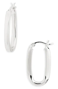 Tube Oval Hoop Earrings