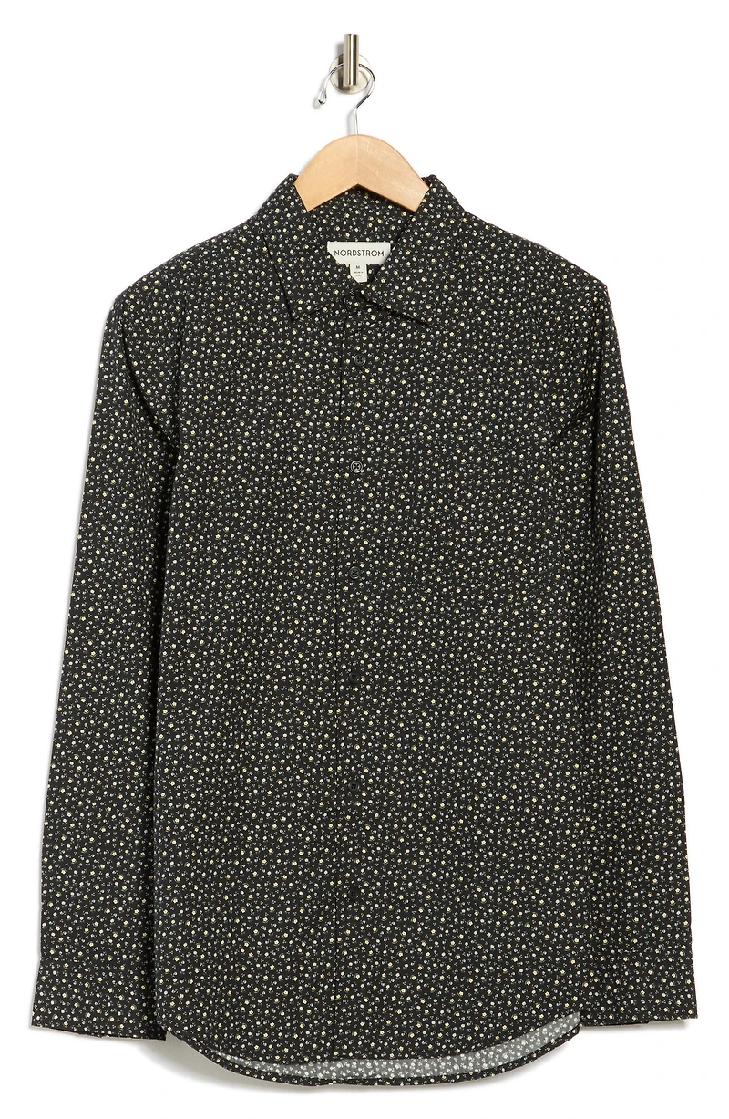 Ditsy Button-Up Shirt