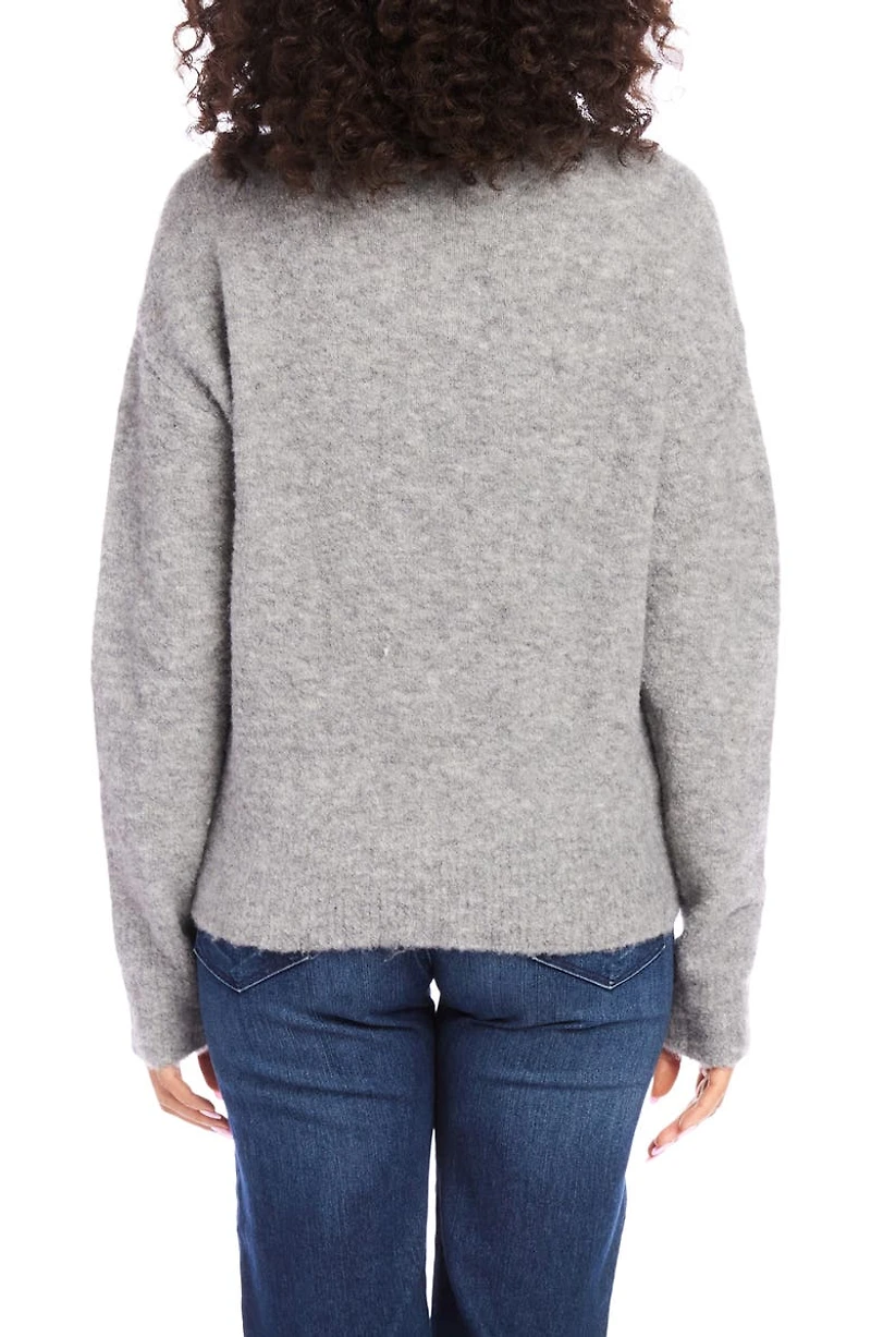 Funnel Neck Bouclé Sweater