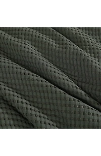 Solid Waffle Knit Duvet Cover & Sham Set
