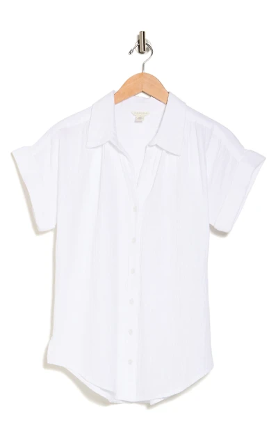 Short Sleeve Cotton Gauze Button-Up Shirt