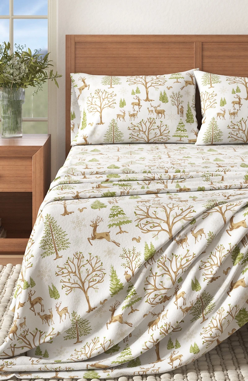 Animal Lodge Cotton Flannel Sheet Set