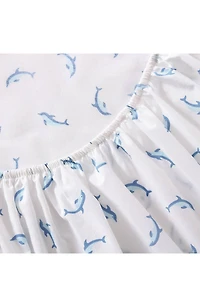 Dolphin Print 200 Thread Count Cotton Percale Sheet Set