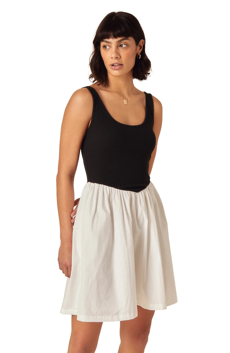 Mixed Media Tank Minidress