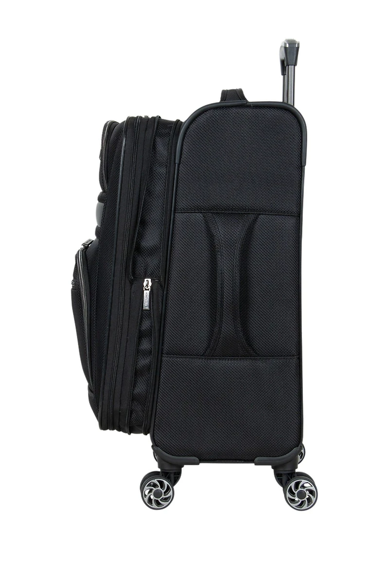 Rugged Roamer 20-Inch Dobby Softside Expandable Spinner Carry-On Luggage