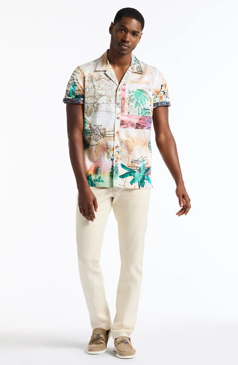 Boone Short Sleeve Cotton Button-Up Shirt