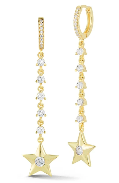 Cubic Zirconia Star Drop Earrings