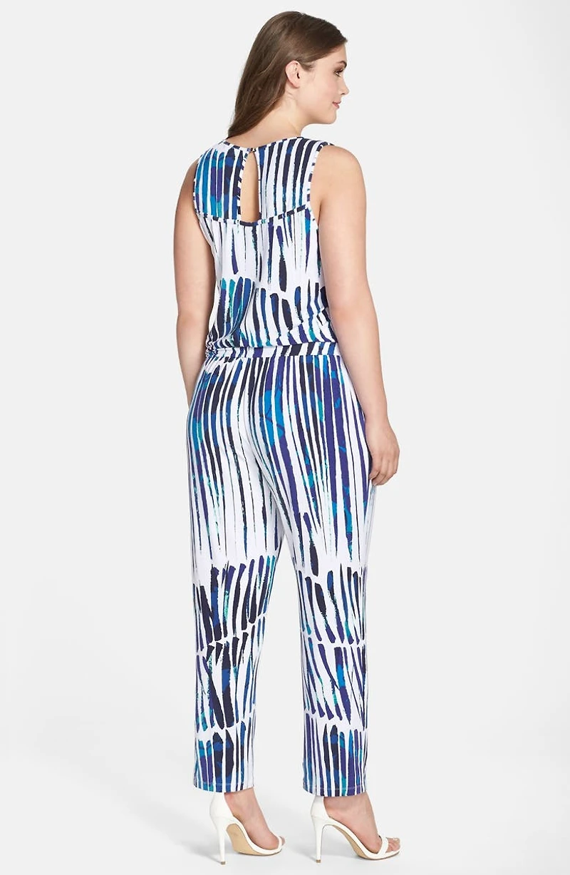 'Taryn' Print V-Neck Jumpsuit