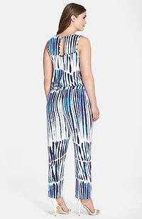 'Taryn' Print V-Neck Jumpsuit