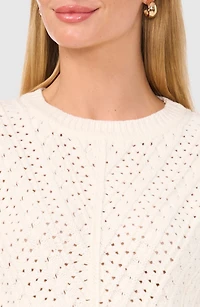Pointelle Crewneck Sweater