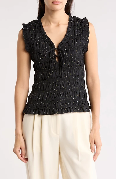 Sleeveless Smocked Top