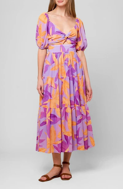 Puff Sleeve Tiered Maxi Dress