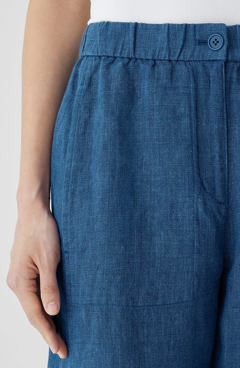Organic Linen Ankle Wide Leg Pants