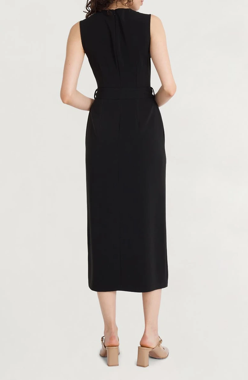 Sleeveless Belted Dress