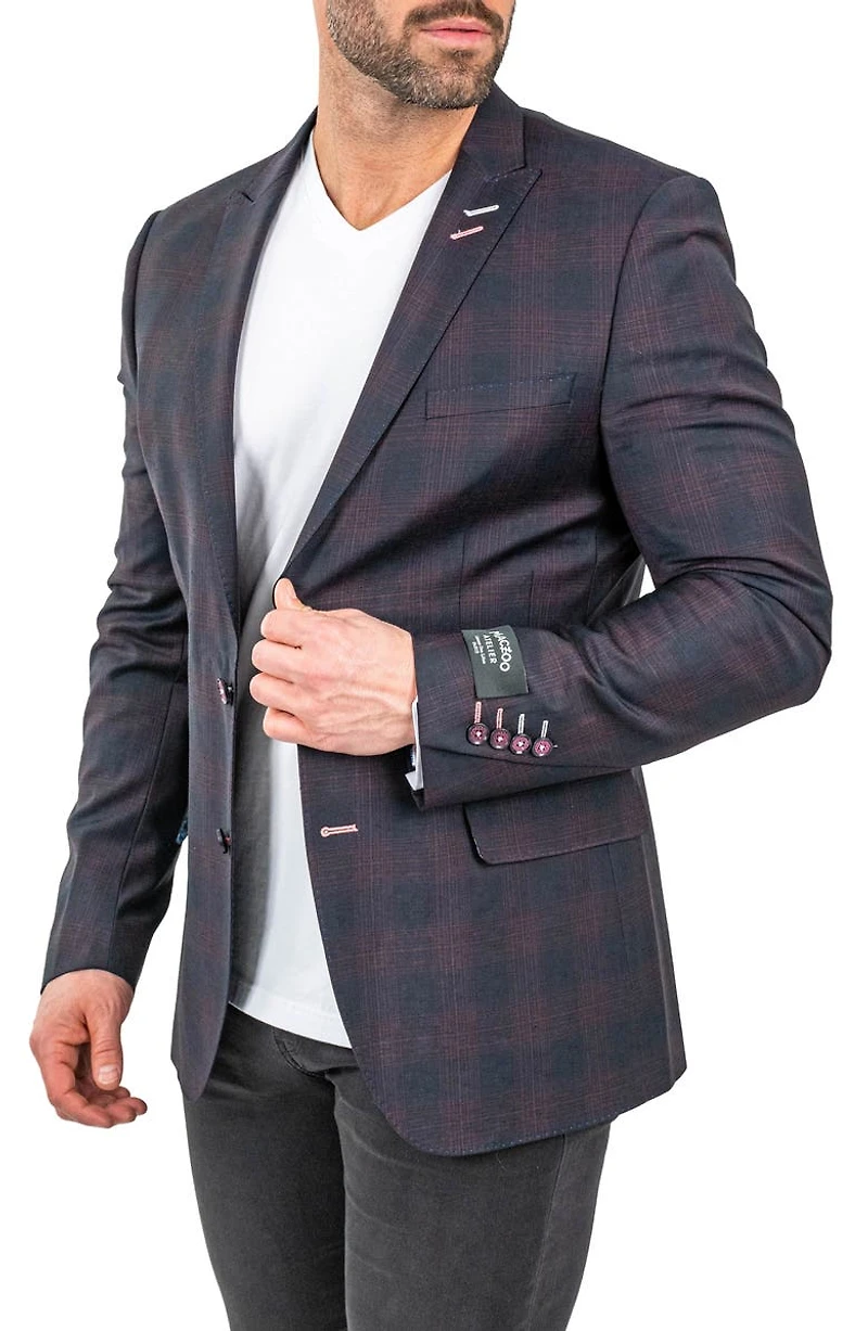 Descartes Plaid Wool Blend Blazer