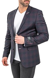 Descartes Plaid Wool Blend Blazer
