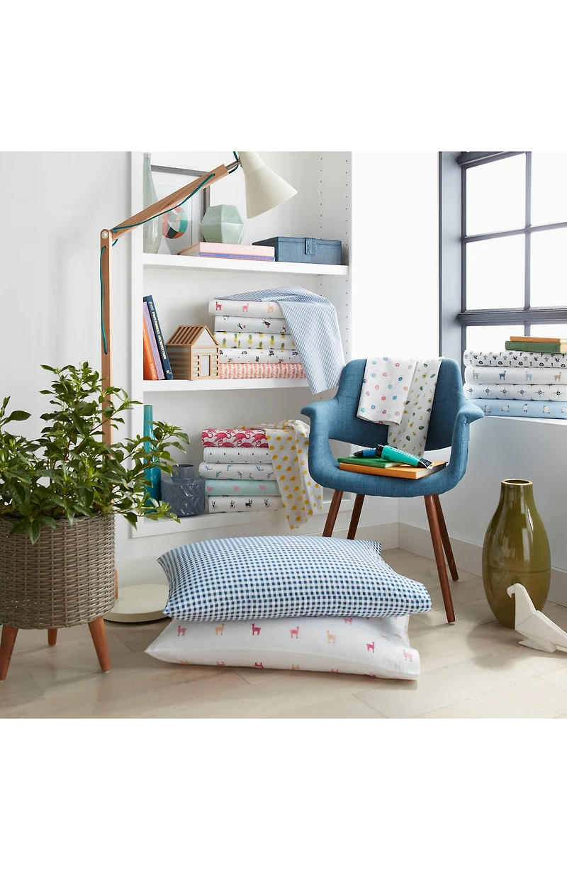 Compass Print 200 Thread Count Cotton Percale Sheet Set