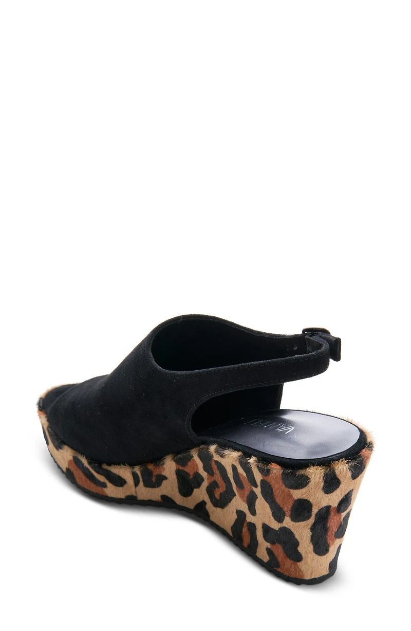 Liza Genuine Calf Hair Wedge Sandal